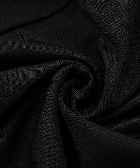 Sultry Black Off-Shoulder Cutout Romper - Ruched Bodycon Long Sleeve for Fall Nights & Party Season