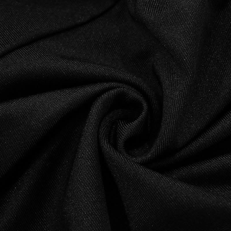 Sultry Black Off-Shoulder Cutout Romper - Ruched Bodycon Long Sleeve for Fall Nights & Party Season