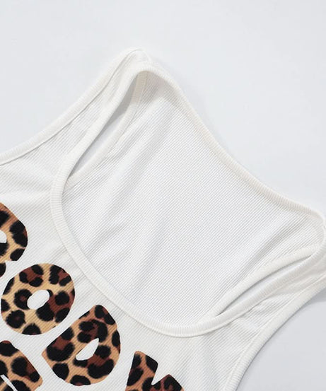 Trendy Leopard Print 'BODY TEA' Ribbed Crop Tank Top – Your Fall Fashion & Layering Essential