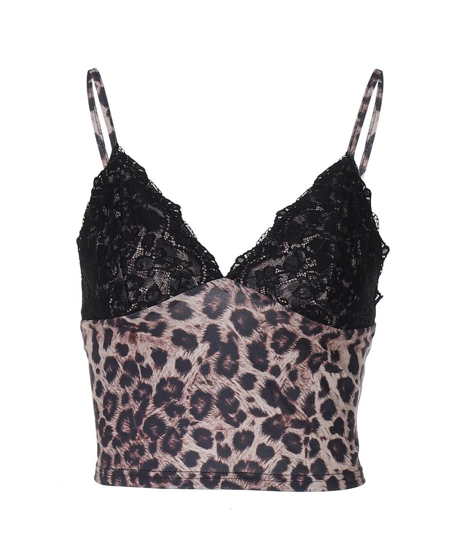 Untamed Style: Leopard Print Lace Trim Cami Top | Essential Fall Layering & Night Out Staple