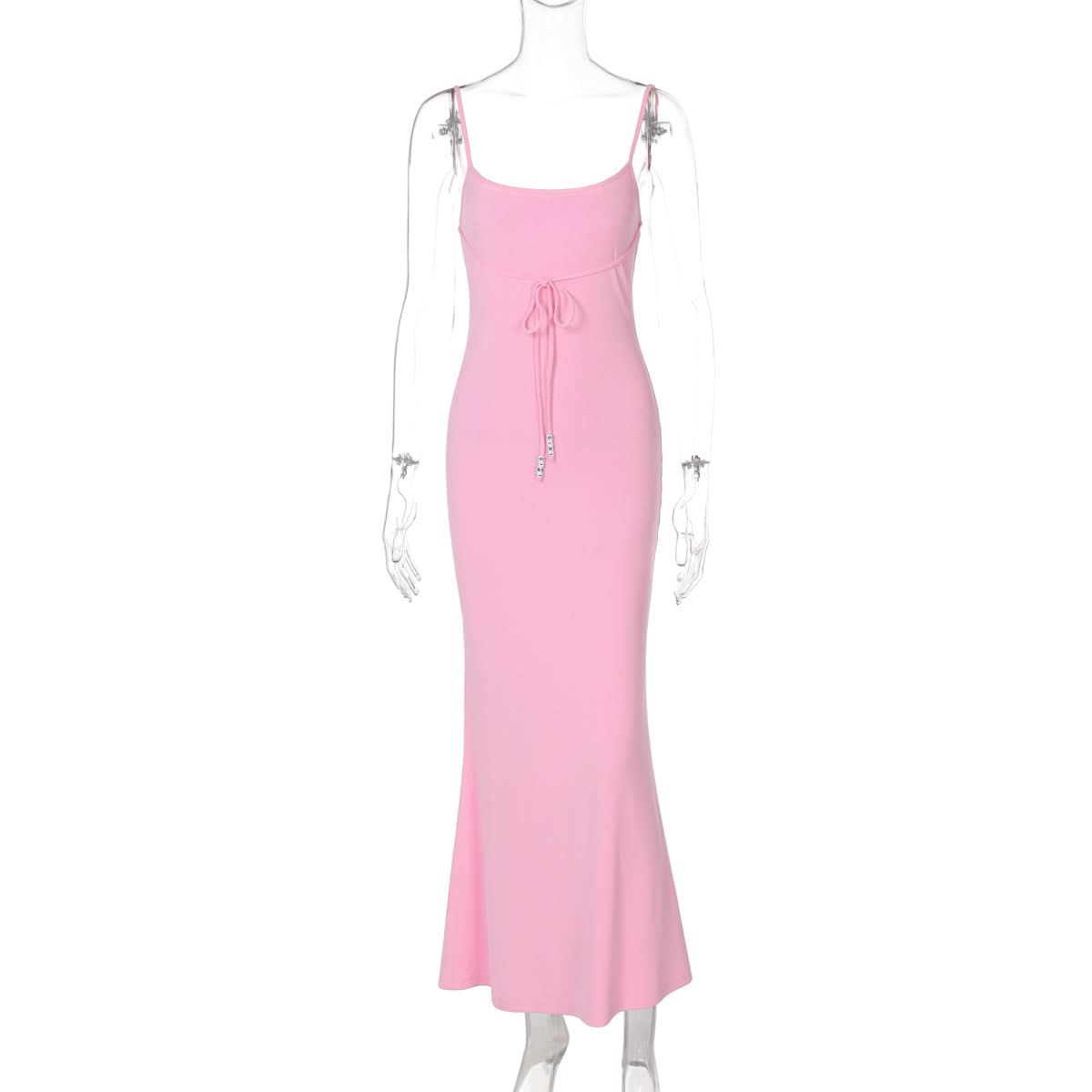 Stunning Blush Pink Backless Self-Tie Cami Maxi Dress - Perfect for Fall Events & Holiday Glam