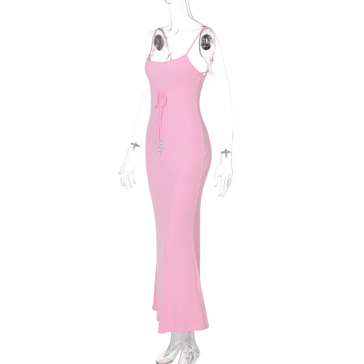 Stunning Blush Pink Backless Self-Tie Cami Maxi Dress - Perfect for Fall Events & Holiday Glam