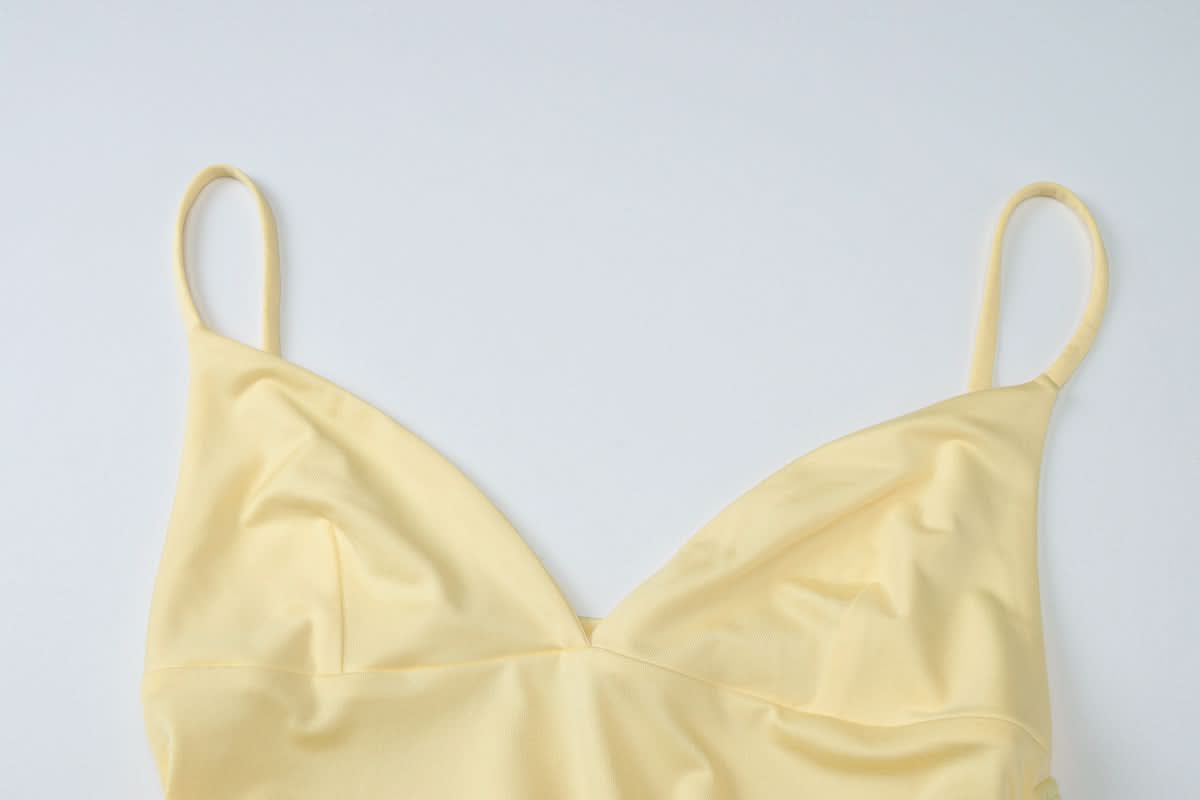 Chic Buttercup Yellow V-Neck Ruched Mini Dress - Resort Ready & Fall Getaway Essential