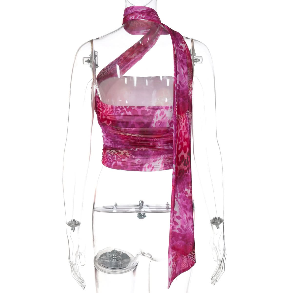 Electric Pink Leopard Halter Crop Top: Your Ultimate Statement for Fall Parties & Nights Out