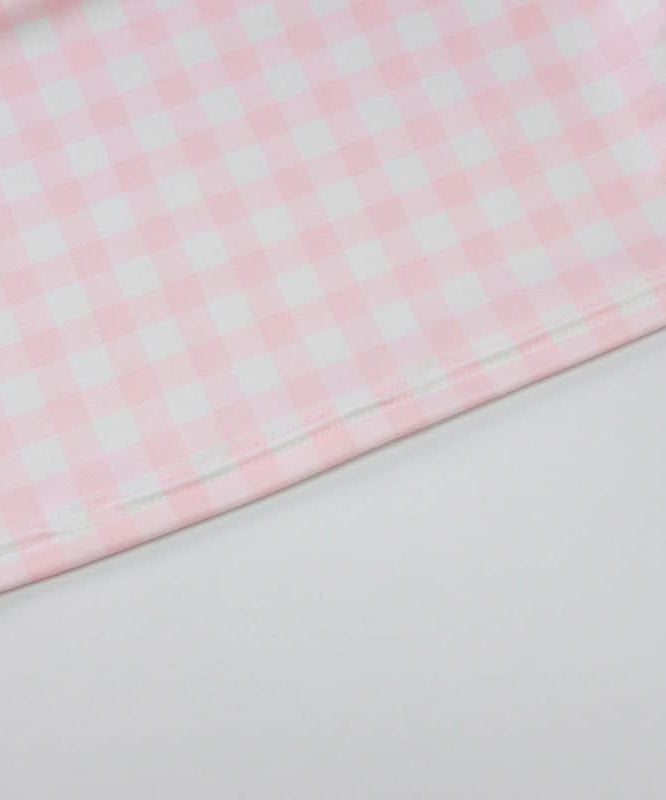 Effortless Chic: Pink Gingham Square Neck Crop Tank Top – Perfect for Fall Layers & Sunny Days!