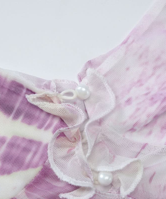 Purple Bloom Halter Crop Top & Maxi Skirt Set - Your Chic Vacation Escape