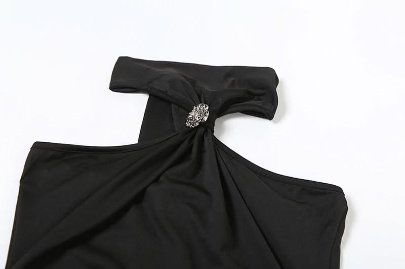 Dazzling Halter Ruched Mini Dress - Sparkle & Chic for Holiday Parties & Nights Out