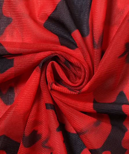 Dazzling Red Floral High-Low Ruffle Dress - Your Show-Stopping Fall & Holiday Party Essential