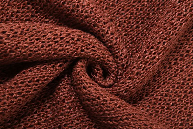 Terracotta Sheer Knit Maxi Dress - Daring Cut-Outs for Resort & Fall Escapes