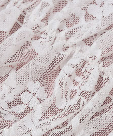 Dreamy White Lace Off-Shoulder Crop Top & Ruffle Mini Skirt Set | Vacation Ready