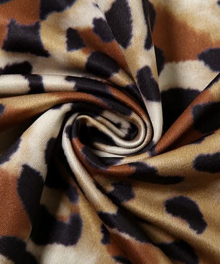 Fierce Fall Style: Chic Leopard Print U-Neck Cap Sleeve Top for Women