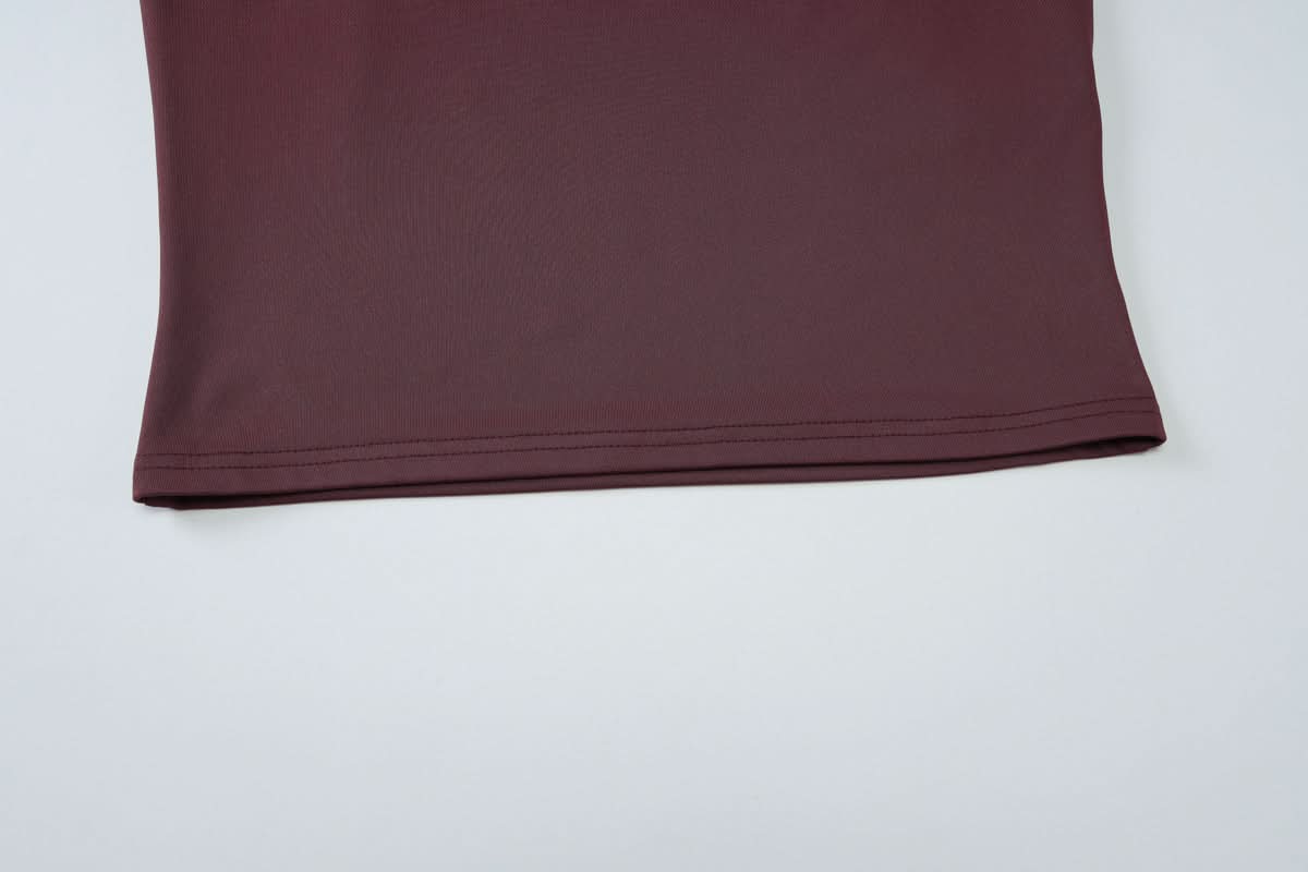 The Ultimate Fall & Holiday Halter: Burgundy Cowl Neck Top with Gold Ring Detail – Effortless Chic for Date Nights & Parties