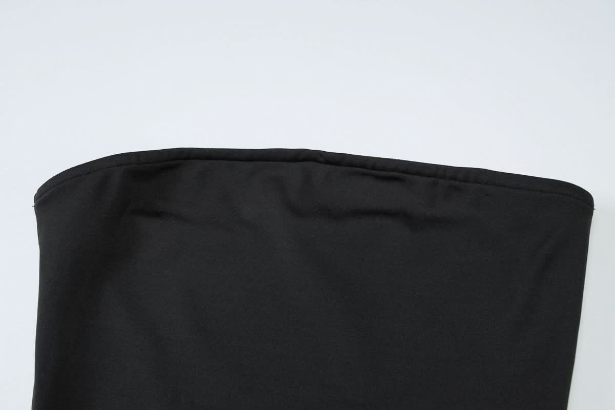 Effortless Glamour: Black Strapless High-Low Ruffle Maxi Dress | Your Ultimate Fall & Holiday Party Look