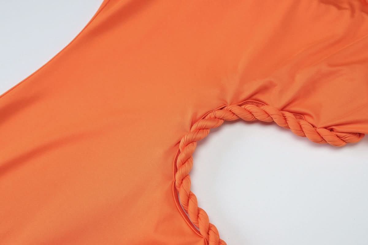 Tangerine Dream: The Daring Side Cut-Out Maxi Dress with Rope Trim – Your Statement Piece for Fall Getaways & Holiday Parties