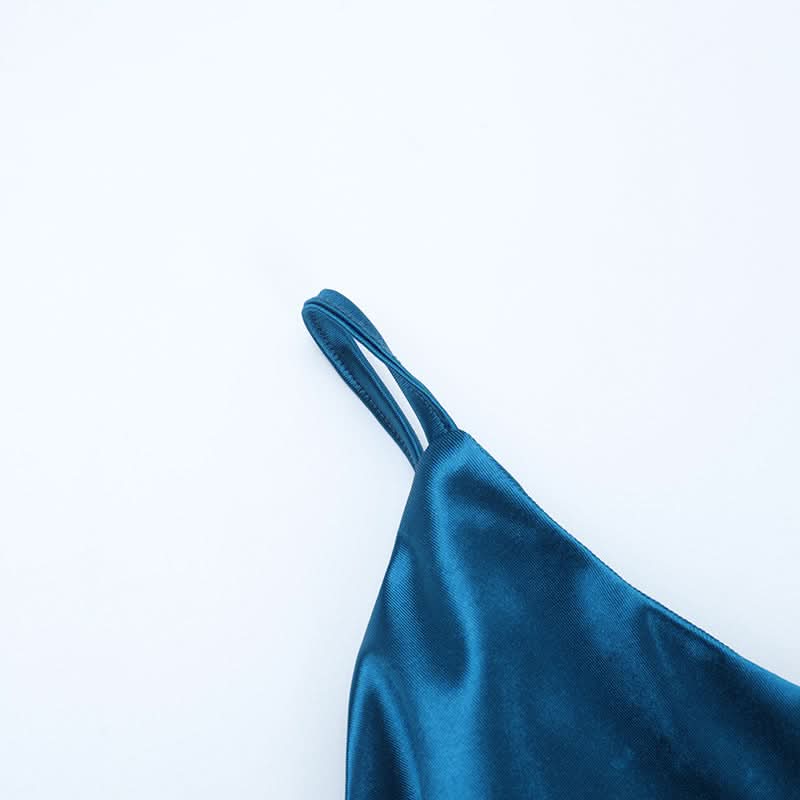 Glamorous Peacock Blue Satin Maxi Dress with Bow Detail | Holiday & Event Ready