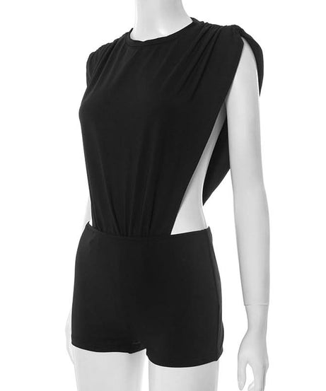 Effortless Chic Ruched Sleeveless Top & High-Waist Shorts Set - Fall Transition Ready