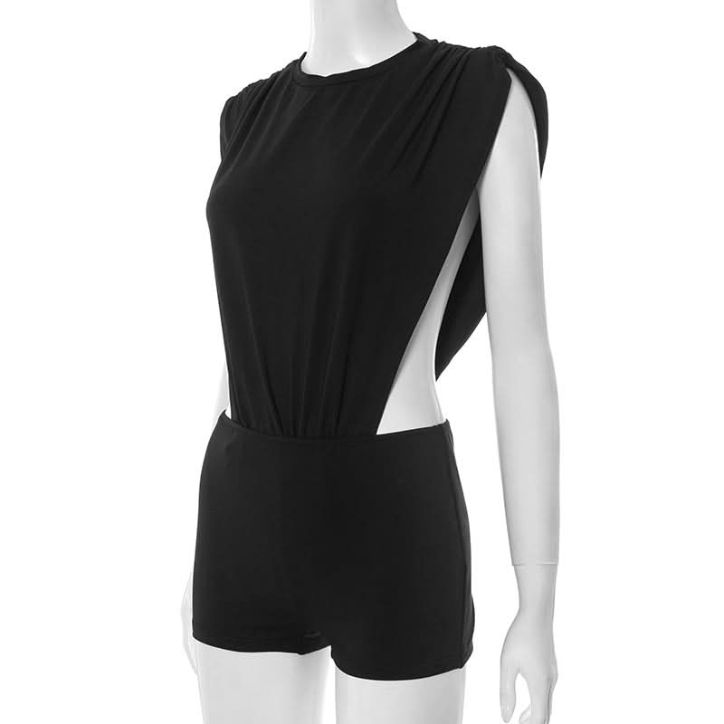 Effortless Chic Ruched Sleeveless Top & High-Waist Shorts Set - Fall Transition Ready