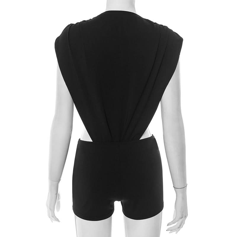 Effortless Chic Ruched Sleeveless Top & High-Waist Shorts Set - Fall Transition Ready