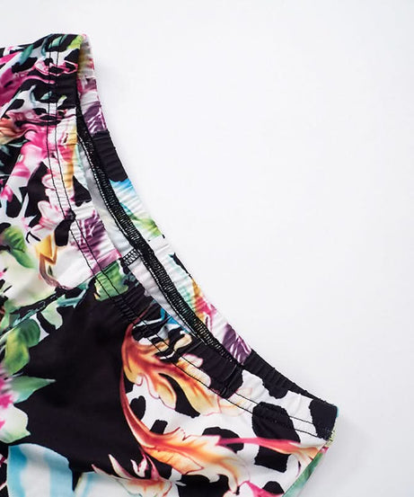 Tropical Oasis Mixed Print Tankini & Shorts Set - Chic Resort Wear for Winter Escapes