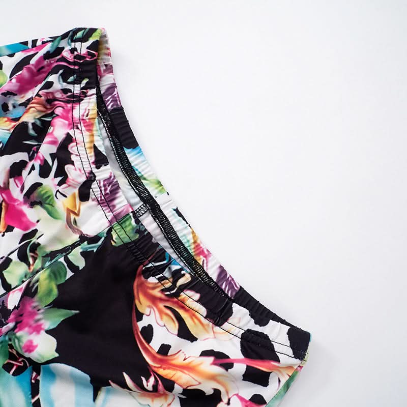 Tropical Oasis Mixed Print Tankini & Shorts Set - Chic Resort Wear for Winter Escapes