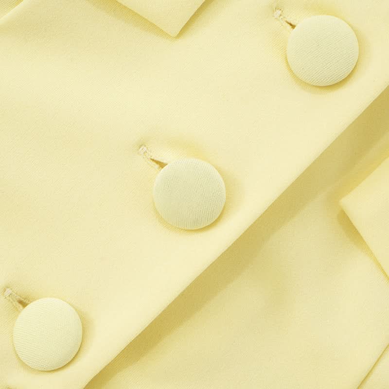 Butter Yellow Tailored Ruffle Romper - Your Chic Fall Statement Playsuit