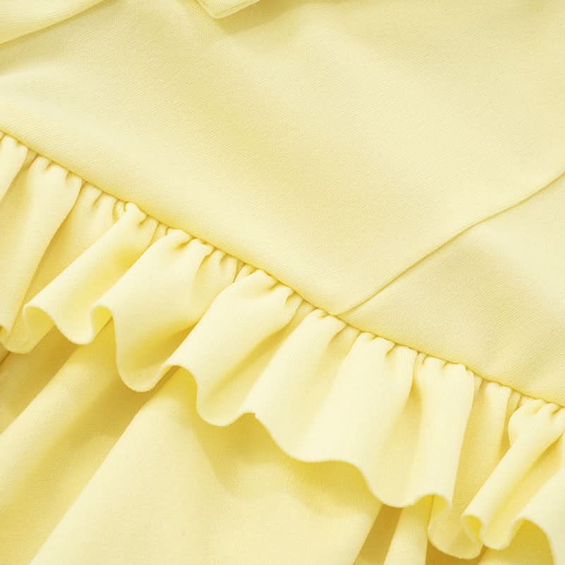 Butter Yellow Tailored Ruffle Romper - Your Chic Fall Statement Playsuit