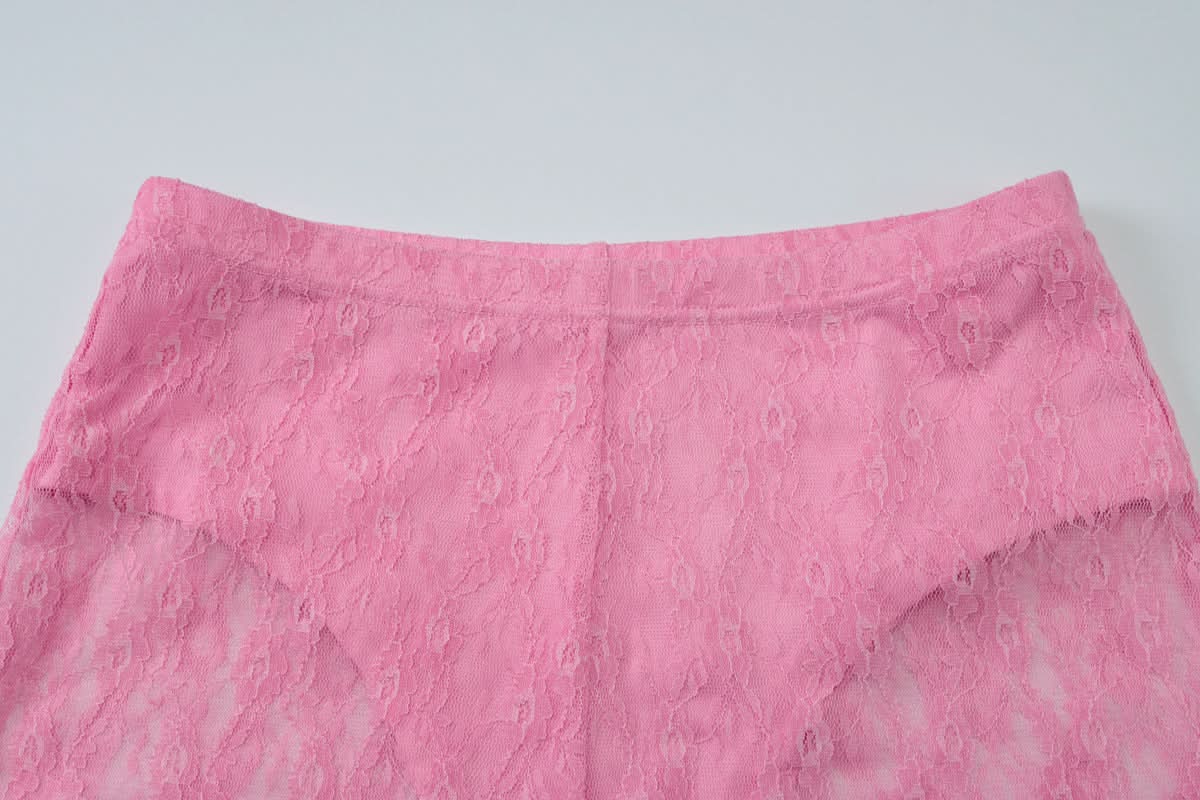 Flirty Rose Lace Pajama Set for Women | V-Neck Bowknot Top & Shorts | Cozy Fall Loungewear