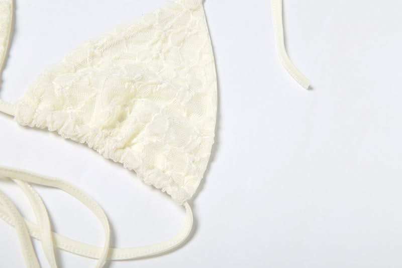 Chic Escape 3-Piece Sheer Lace Resort Set | Halter Top, Shorts & Long Sleeve Cover-Up