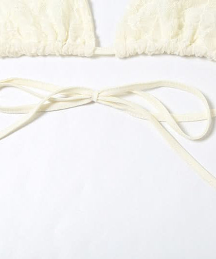 Chic Escape 3-Piece Sheer Lace Resort Set | Halter Top, Shorts & Long Sleeve Cover-Up