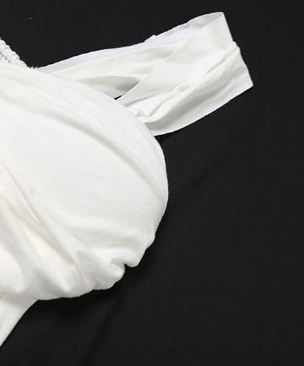 Elegant Winter White Ruched Lace Cut-Out Cocktail Dress - Holiday Glam