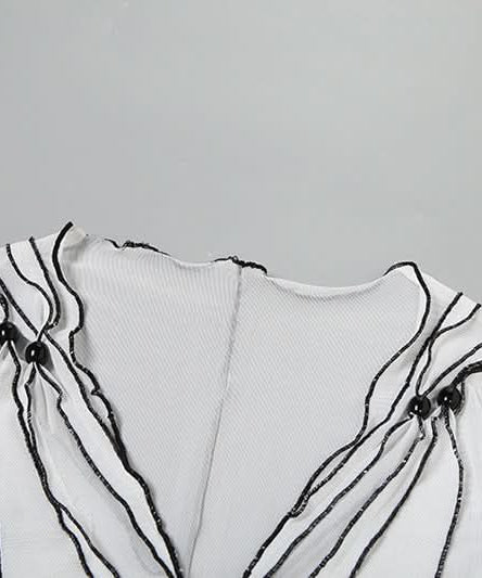 Unleash Your Edge: Sheer Mesh Ruffle Duster Cardigan - Perfect for Fall Nights & Halloween