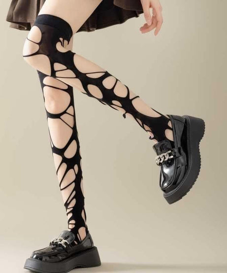 Fierce Shredded Thigh High Stockings | Edgy Gothic & Fall Fashion Statement