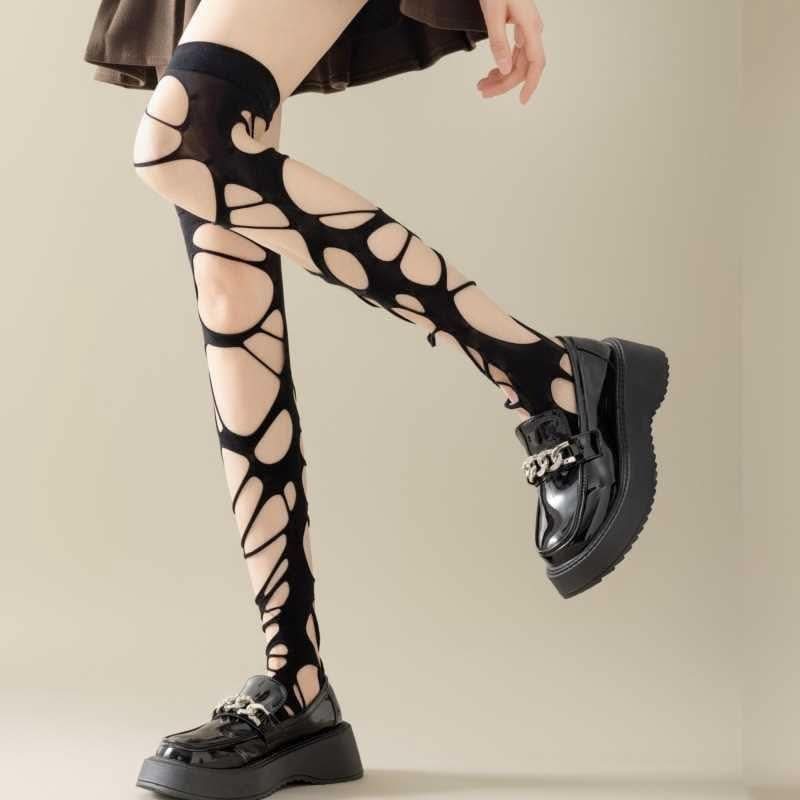 Fierce Shredded Thigh High Stockings | Edgy Gothic & Fall Fashion Statement