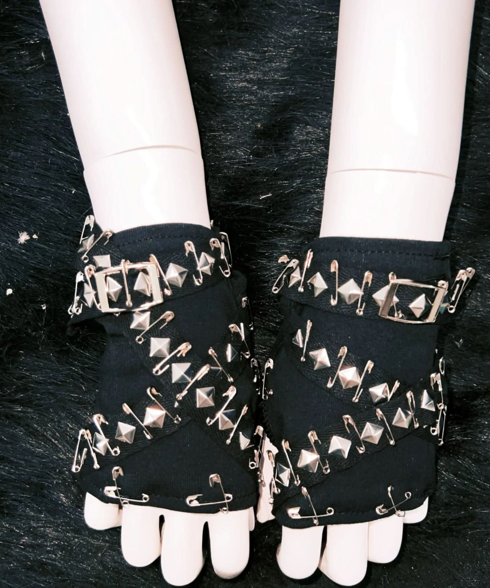 Gothic Punk Studded Fingerless Gloves | Edgy Halloween & Fall Fashion Accessory