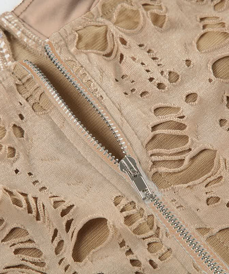 Shredded Chic Sweetheart Bustier Top - Fall Fashion Statement