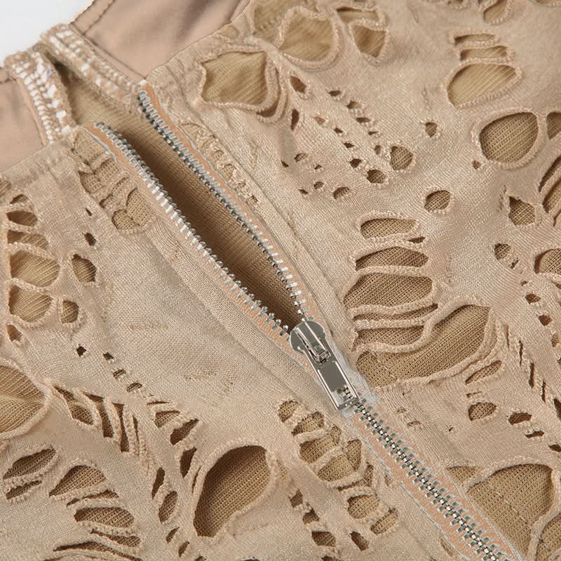 Shredded Chic Sweetheart Bustier Top - Fall Fashion Statement