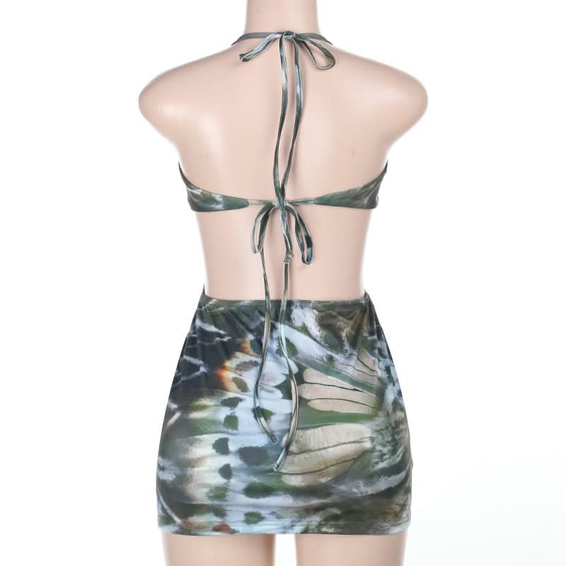 Enchanting Butterfly Halter Cut-Out Mini Dress - Your Pre-Holiday Getaway & Party Statement Piece