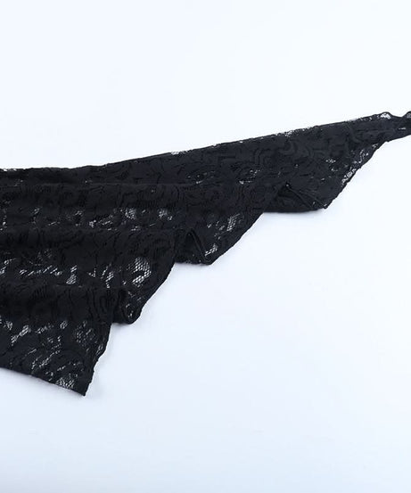 Gothic Vampire Velvet Slit Gown with Dramatic Lace Bell Sleeves | Perfect for Halloween & Fall