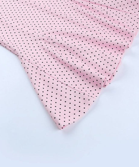 Effortless Fall Chic: Pink Polka Dot Cami Midi Dress with Flattering Mermaid Hem