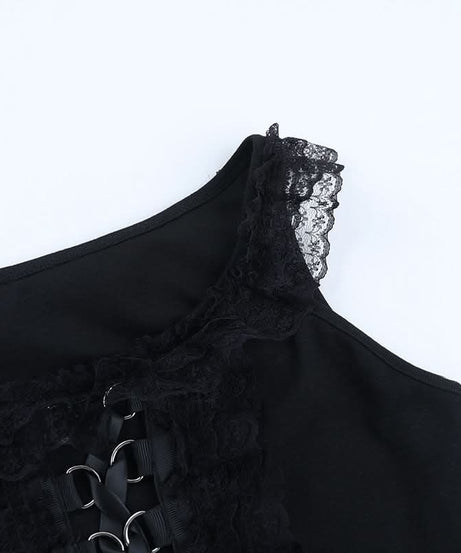 Gothic Glam Lace-Up Corset Cami Top - Spooky Season & Fall Fashion Essential