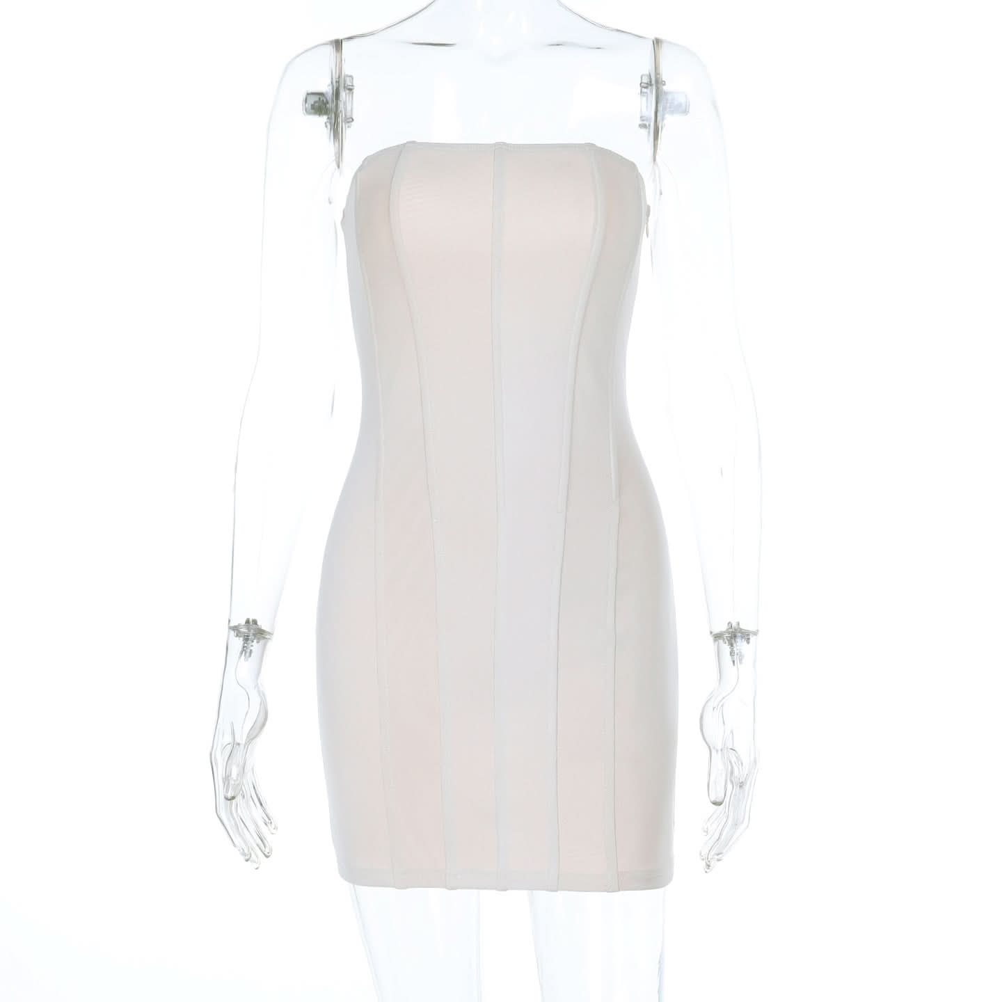 Sleek & Chic White Strapless Bodycon Mini Dress - Your Fall Party & Holiday Essential