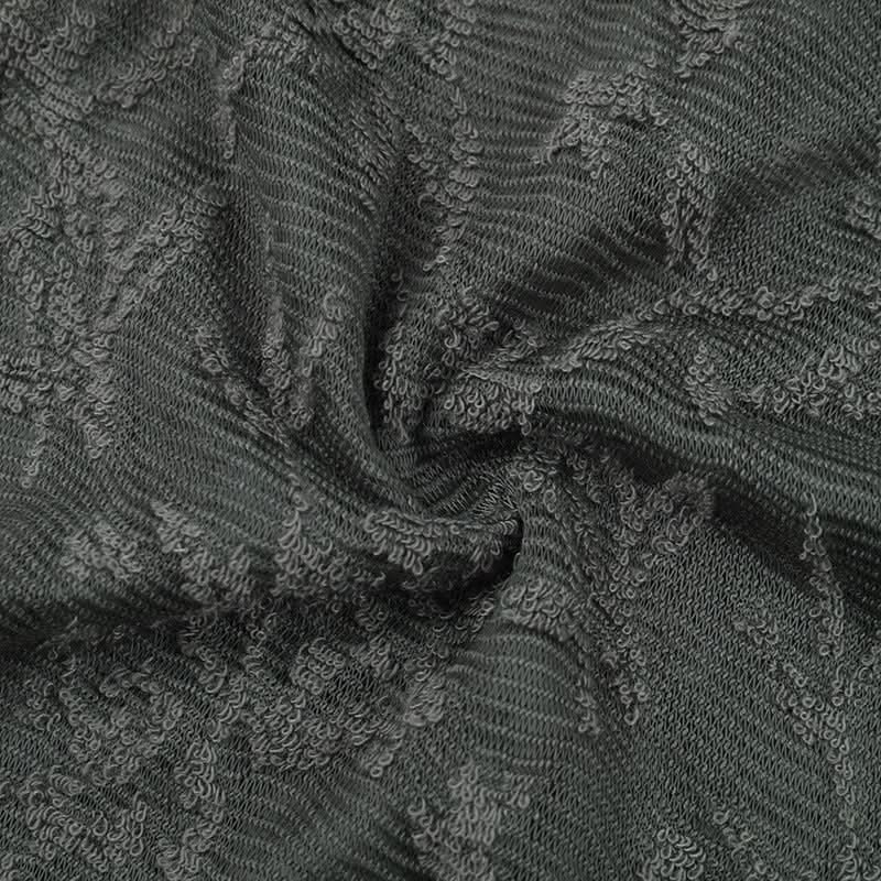 Fall Elegance: Chic Grey Sheer Lace Asymmetric Long Sleeve Top for Women