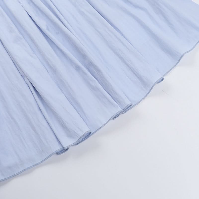 Sky Blue Ruched Cotton Maxi Dress - Your Effortless Fall Vacation & Resort Essential