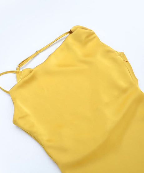 Golden Hour Glamour: Cowl Neck Satin Maxi Dress - Perfect for Fall & Holiday Soirées