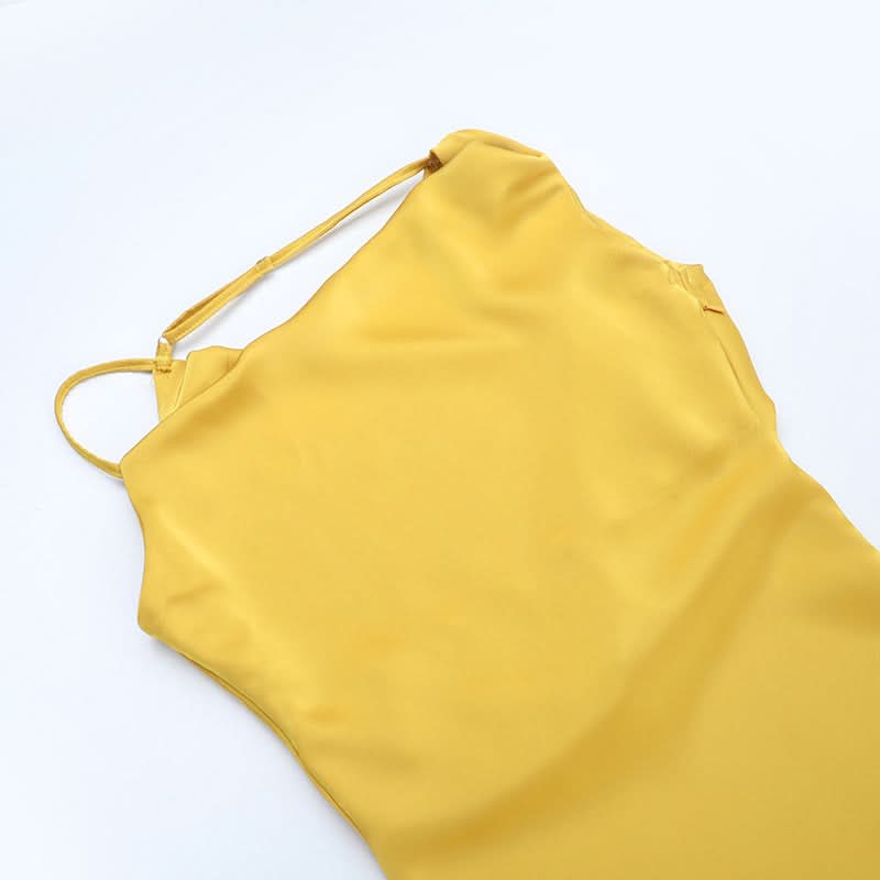 Golden Hour Glamour: Cowl Neck Satin Maxi Dress - Perfect for Fall & Holiday Soirées