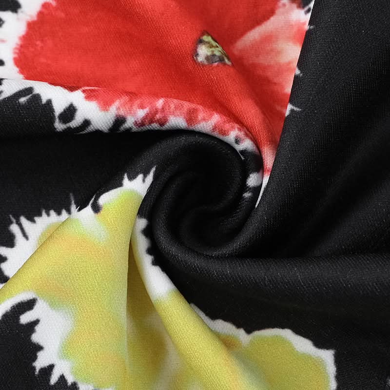 Chic Autumn Bloom Backless Mini Dress - Square Neck Floral Bodycon for Women