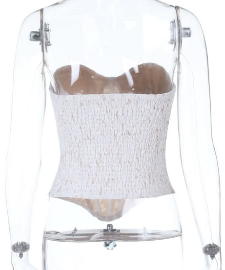 Romantic White Lace Sweetheart Bustier Top – Your Chic Essential for Fall & Holiday Nights