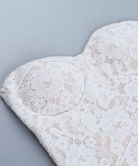 Romantic White Lace Sweetheart Bustier Top – Your Chic Essential for Fall & Holiday Nights