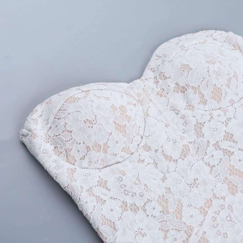 Romantic White Lace Sweetheart Bustier Top – Your Chic Essential for Fall & Holiday Nights