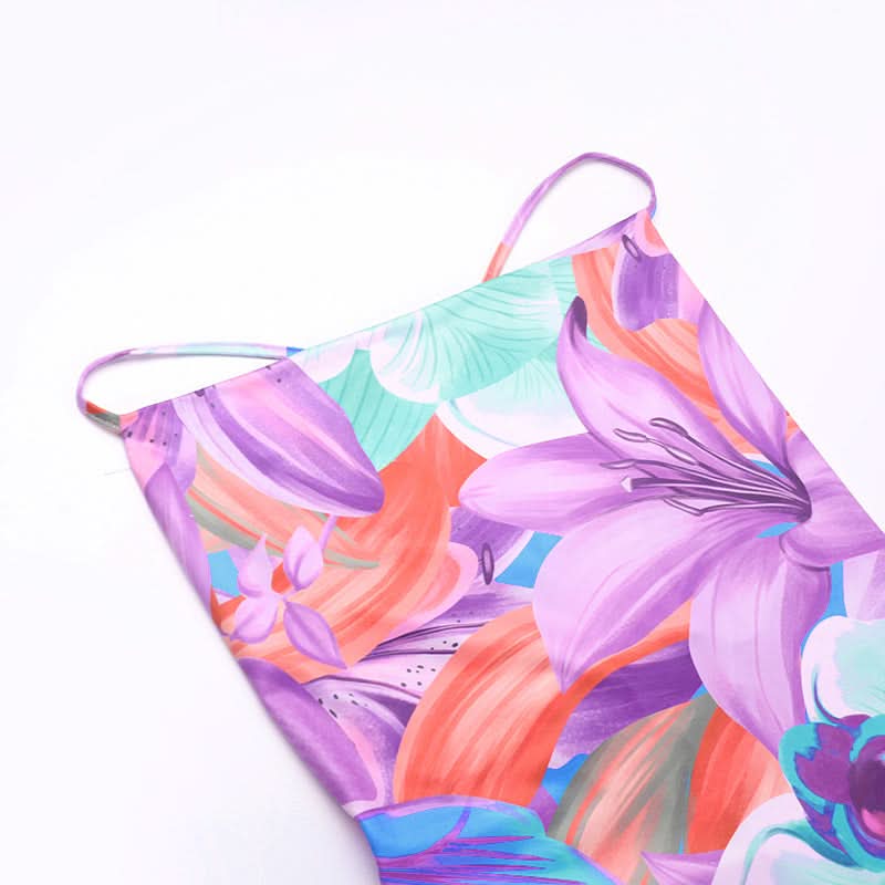 Tropical Bloom Cowl Neck Maxi Dress with Cross Back & Slit | Your Fall Getaway & Resort Essential